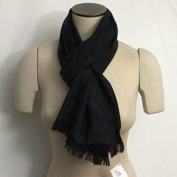 NWT Coach Signature C Wrap Wool Silk Blend Black - Picture 2 of 8